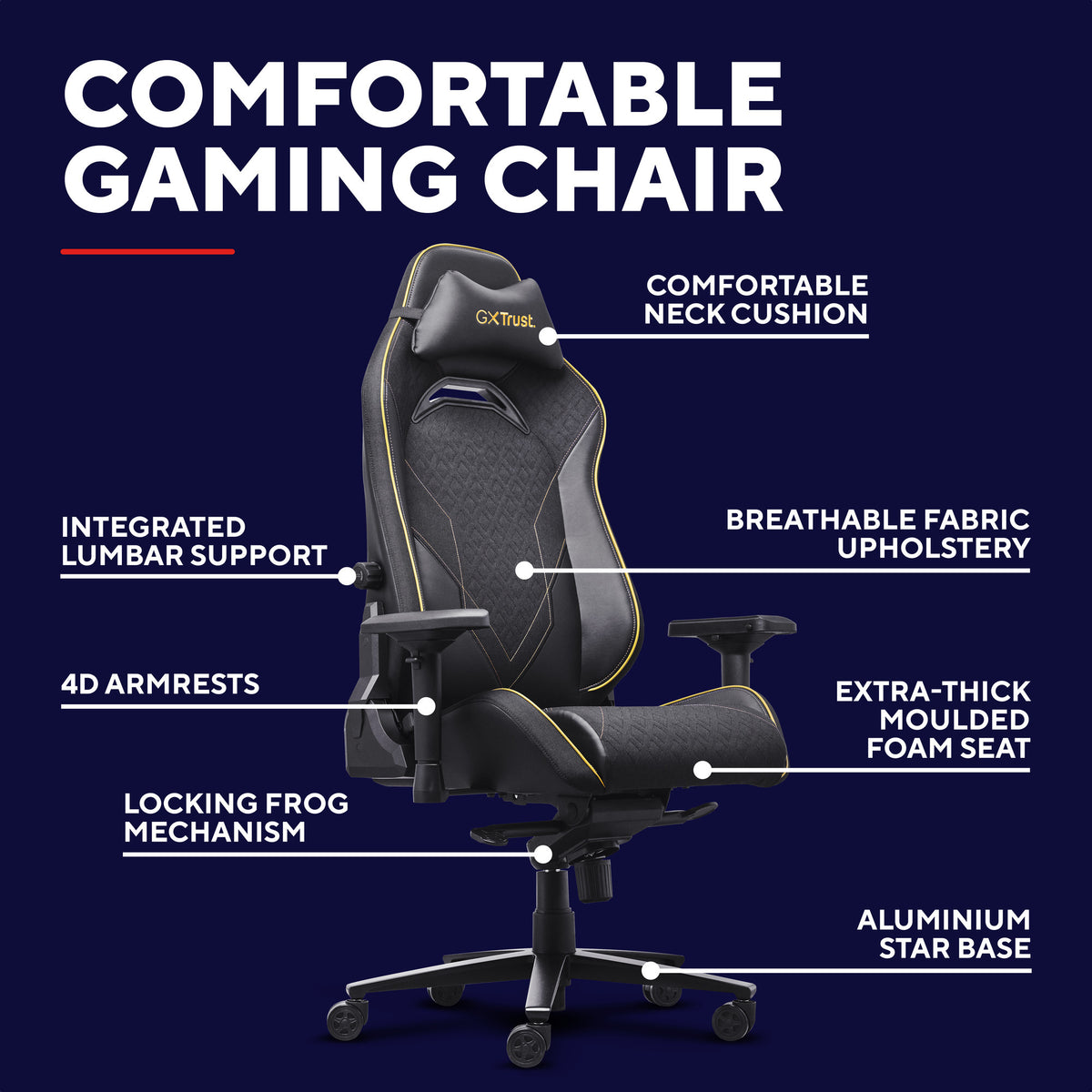 Fotel gamingowy Trust GXT 721BM Ruya Pro Batman (czarno-żółty)