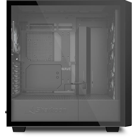 Sharkoon rebel c70g obudowa midi tower rgb (kolor czarnego drewna | 2x usb-a | 1x usb-c | rgb | szkło hartowane)