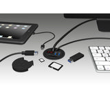 Icy box ib-hub1404 Hub USB (czarny, z czytnikiem kart USB-C, SD i microSD oraz funkcją ładowania)