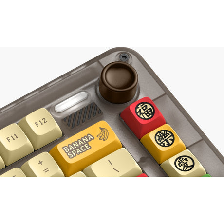 Bezprzewodowa klawiatura mechaniczna Iqunix Zx75 Happy Ape (brązowa, układ US (QWERTY), TTC Holy Panda, 75%, diody RGB, możliwość wymiany podczas pracy, podwójny strzał pbt, 2,4 GHz | Bluetooth 5.1 | USB-C)