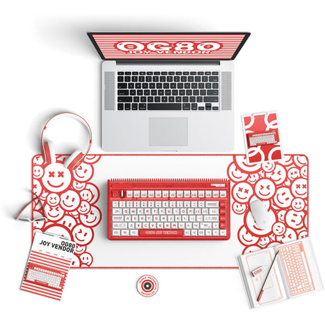 Bezprzewodowa klawiatura mechaniczna Iqunix OG80 Joy Vendor (szara, układ amerykański (QWERTY), Cherry MX Brown, 80% (TKL), diody LED RGB, możliwość wymiany podczas pracy, PBT, 2,4 GHz | Bluetooth 5.1 | USB-C)