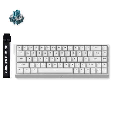 Klawiatura do gier Mchose Ace 68 z efektem Halla i przełącznikiem magnetycznym (biała, układ amerykański (QWERTY), TTC Uranus Magnetic, 65%, RGB, Hot Swap, USB-C, czujnik Halla)