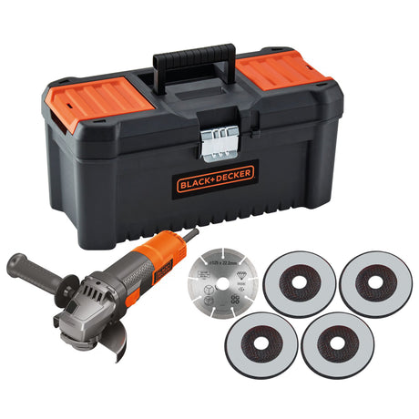 Szlifierka kątowa Black+decker beg220ka5-qs 900w 125mm z akcesoriami (pomarańczowo-czarna)
