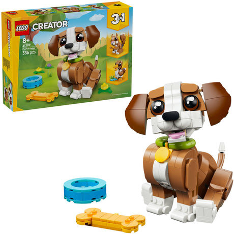 Lego® Creator 3 w 1 urocze zwierzęta: zabawny szczeniak - zestaw zwierząt - zamień w wiewiórkę lub kaczkę - 31382