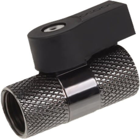 Zawór kulowy 2-drogowy Alphacool G1 4, niklowany kranik (czarny)
