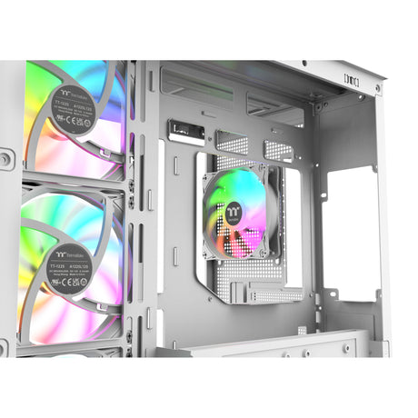 Obudowa Thermaltake View 380 ws argb Snow Midi Tower (biały kolor drewna | 2x USB-A | 1x USB-C | RGB | szkło hartowane)