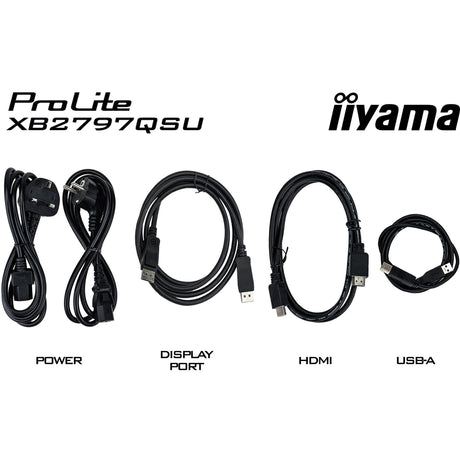 Iiyama prolite xb2797qsu-b1 27 monitor (zwart (mat), hdmi, displayport, usb, audio)
