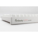 Ducky zero 6108 czysta biała mechaniczna klawiatura do gier rgb (biała, układ amerykański (qwerty), wiśnia mx2a czerwona, 100%, diody rgb, double-shot pbt, hot swap, 2,4 ghz | bluetooth | usb-c)