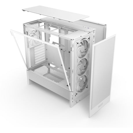 Obudowa midi tower Nzxt h5 flow rgb v2 (biała | 1x usb-a | 1x usb-c | rgb | szkło hartowane)