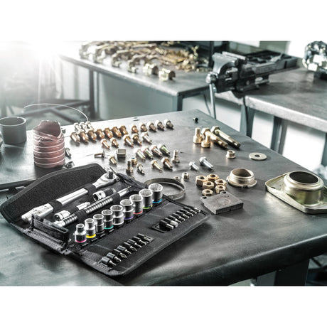 Zestaw grzechotek Wera 8100 sb 8 Zyklop Metal, zapadka przełączająca, napęd 3 8, metryczny, 29 szt. - 1 szt. - 05004048001