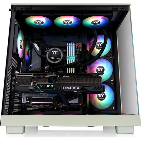Obudowa Thermaltake View 380 XL WS ARGB MIDI Tower (jasnozielony kolor drewna | 2x USB-A | 1x USB-C | RGB | szkło hartowane)
