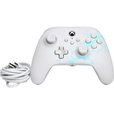 Kontroler Powera Advantage z kablem do konsoli Xbox x|s - polar ice (biało-niebieski, xbox series x|s, xbox one, PC)