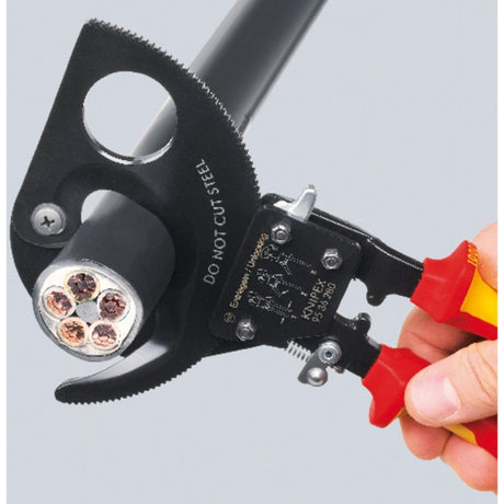 Obcinak do kabli Knipex z mechanizmem zapadkowym 9536280 szczypce do cięcia