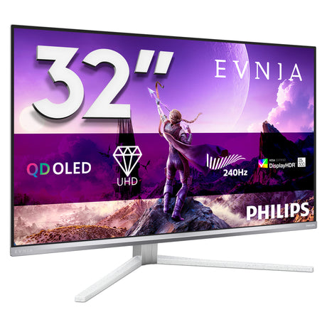 Philips evnia 32m2n8900p 31.5 4k ultra hd gaming monitor (wit, 1x displayport, 2x hdmi, 1x usb-c, 2x usb-a, 240 hz)