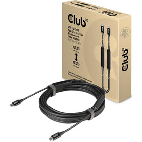 Aktywny kabel dwukierunkowy Club 3D USB-C 3.2 gen2 > USB-C (czarny, 5 metrów, 8k 60 Hz)