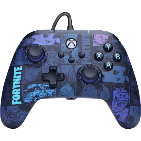 Kontroler Powera Advantage z kablem do konsoli Xbox Series x|s - Fortnite: Victory Royale (ciemnoniebieski, Xbox Series x|s, Xbox One, PC)