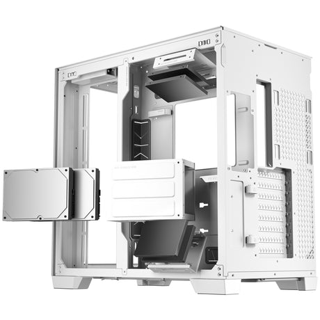 Antec c8 aluminiowa obudowa midi tower (biało-srebrna | 2x USB-A | 1x USB-C | szkło hartowane)
