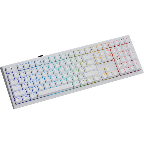 Klawiatura mechaniczna Ducky one x bezprzewodowa rgb (biała, układ amerykański (qwerty), indukcyjna, 100%, z możliwością wymiany podczas pracy, pbt, 2,4 GHz | bluetooth | usb-c)