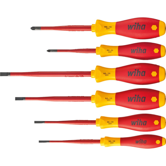 Zestaw wkrętaków Wiha Soft Finish Electric Slimfix (czerwony żółty, 6 sztuk)