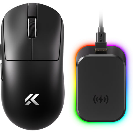 Mchose a7 v2 ultra+ gaming muis (zwart, 42.000 dpi, 8k, 2.4 ghz bluetooth usb-c)
