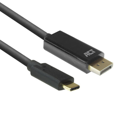 Act Connectivity Kabel USB-C do DisplayPort (czarny, 2 metry, ac7325, 60 Hz 4k (2160p))