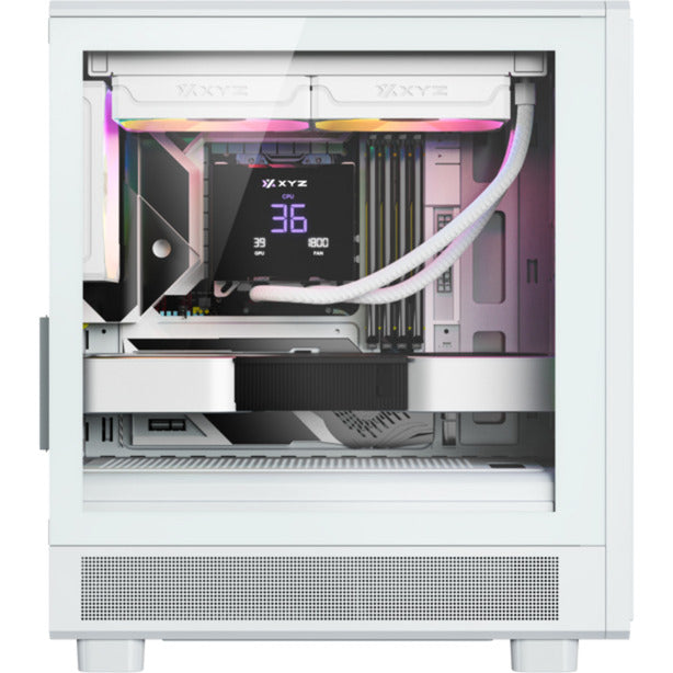 Obudowa Xyz pc gear atom midi tower (biała | 2x USB-A | 1x USB-C | szkło hartowane)