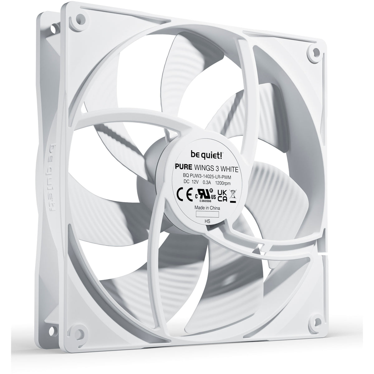 Bądź cicho! Wentylator obudowy Pure Wings 3 pwm (biały, 140 x 140 x 25 mm)