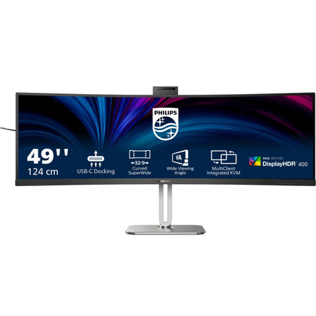 Philips 49b2u6900ch 48,8 zakrzywiony monitor ultrawide (ciemnoszary srebrny, 2x HDMI, Display Port, 4x USB-A, 3x USB-C, RJ-45)