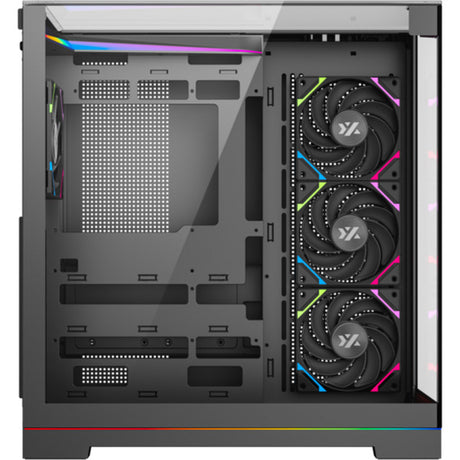 Obudowa Xyz PC Gear Tesseract A-RGB Midi Tower (czarna | 2x USB-A | 1x USB-C | RGB | Szkło hartowane)