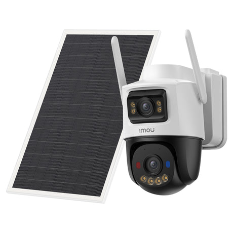 Kamera zewnętrzna Imou Aov z podwójnym obiektywem 5mp+5mp (biała, 3k, 4G LTE, WiFi 6, panel słoneczny)