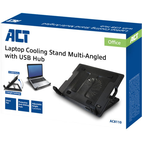 Act stojak na laptopa ac8110 czarne aluminium, tworzywo sztuczne
