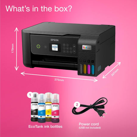 Epson ecotank et-2871 a4 wielofunkcyjna drukarka Wi-Fi ze zbiornikiem atramentu, uniwersalna drukarka atramentowa (czarny, skanowanie, kopiowanie, Wi-Fi, w tym do 3 lat atramentu)