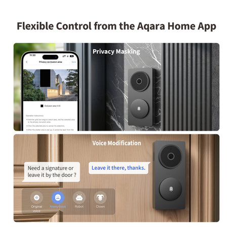 Inteligentny dzwonek wideo Aqara G410 Select (czarny, Wi-Fi, Bluetooth, Zigbee, Matter)