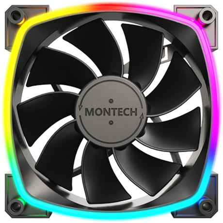 Wentylator obudowy Montech rx120 pwm rgb (czarny, 120 x 25 x 120 mm, 3-pin argb)