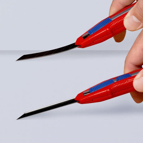 Uniwersalny nóż do cięcia pudełek Knipex Cutix (czerwony niebieski, w zestawie ostrza noża 2)