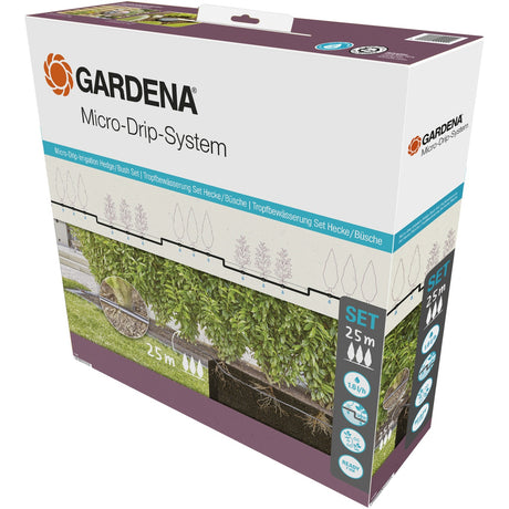Gardena zestaw do podlewania żywopłotów i krzewów (25 m) kroplownik (czarny)