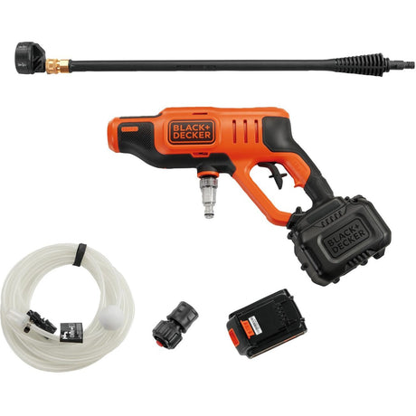 Myjka ciśnieniowa Black+decker bcpc18d1-qw 18 V (pomarańczowo-czarna, akumulator 18 V 2,0 Ah i ładowarka w zestawie)