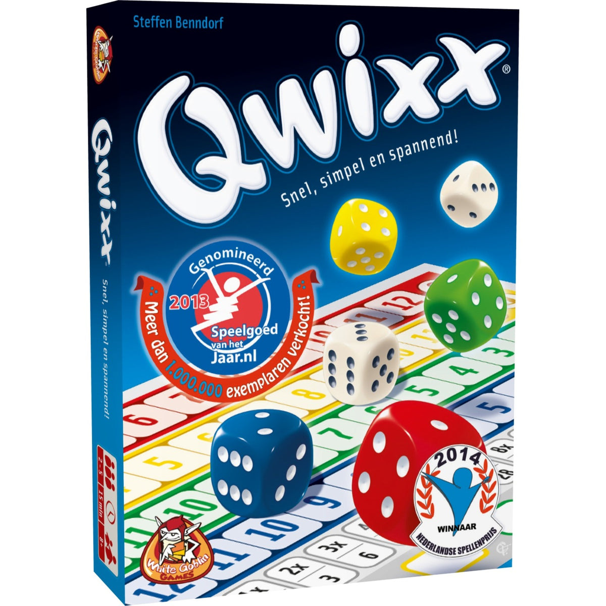 Gry w kości białego goblina qwixx (holenderski, 2–5 graczy, 15 minut, od 8 lat)