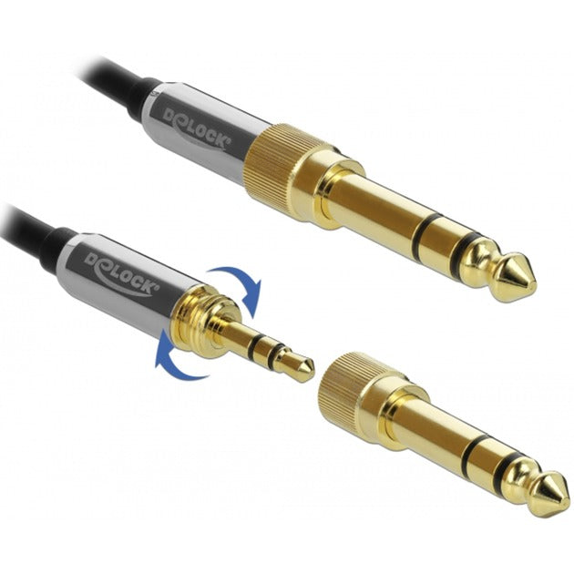 Delock kabel przedłużający z wtyczką stereo jack 3,5 mm 3-pin męski > żeński (czarny, 5 metrów)