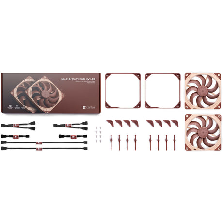 Wentylatory Noctua nf-a14x25 g2 pwm sx2-pp (brązowe, 2 sztuki, 140 x 140 x 25 mm)