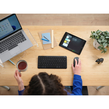 Kompaktowa bezprzewodowa klawiatura Trust Lyra (czarna, układ US (QWERTY), przełączniki nożycowe, 65%, 2,4 GHz USB, Bluetooth)