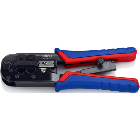 Szczypce do zaciskania Knipex 97 51 10 sb (niebiesko-czerwone, wtyczka RJ-11 12 i RJ-45)