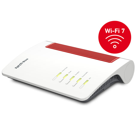 Fritz! box 5690 xgs edycja międzynarodowy router światłowodowy (biały czerwony, mesh Wi-Fi, 10 Gbit s)
