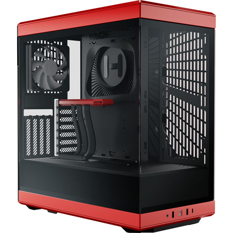 Obudowa Midi Tower Hyte Y40 (czerwony czarny | 2x USB-A | 1x USB-C | szkło hartowane)