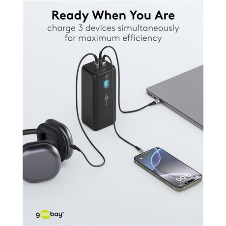 Power bank do laptopa Goobay (czarny, 20 000 mAh, zasilanie)