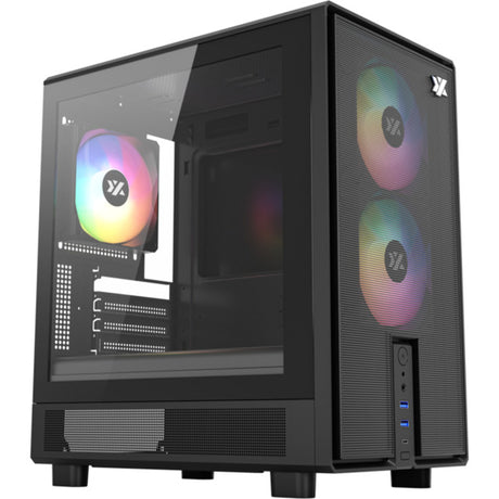 Obudowa Xyz pc gear atom midi tower (czarna | 2x USB-A | 1x USB-C | szkło hartowane)