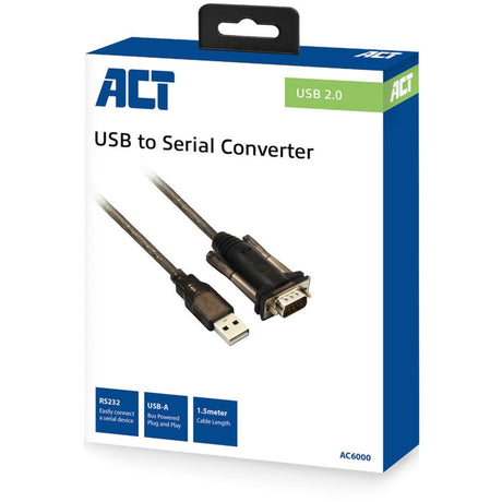 Łączność Act Konwerter USB na port szeregowy (wersja podstawowa) Adapter (czarny)