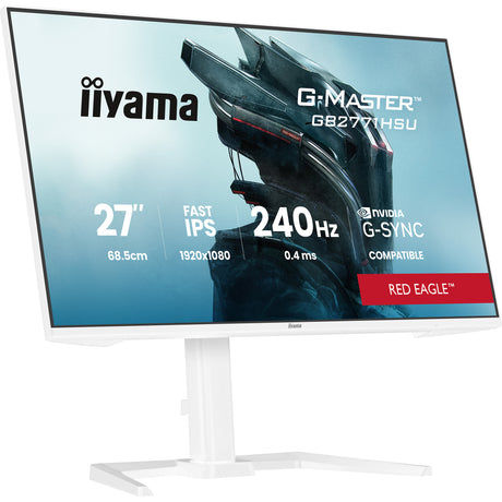 Monitor do gier Iiyama G-Master Red Eagle GB2771HSU-W1 27 (biały (matowy), 2x HDMI, Display Port, USB-A, USB-C, 240 Hz)