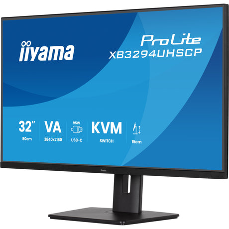Monitor Iiyama Prolite xb3294uhscp-b1 31,5 4k UHD (czarny, 2x hdmi, display port, 2x usb-a, 3x usb-c)