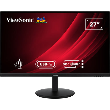 Monitor dokujący Viewsonic VG2709u-2k z dwoma głośnikami i połączeniem szeregowym 27 (czarny (matowy), 1x HDMI, 1x port wyświetlacza, 1x wyjście wyświetlacza, USB-C, USB-A, 100 Hz)